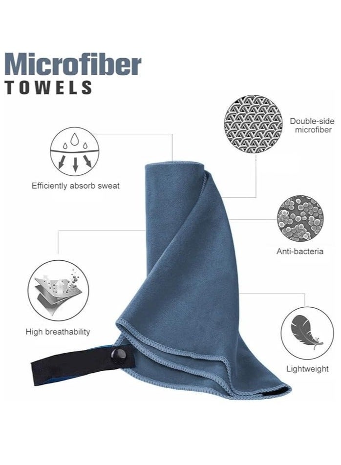 LIMOS 2 Pack Quick Drying Gym Towel 40x80CM Soft Microfiber Lightweight Sport Sweat Towel Perfect Travel Camping Towel Super Absorbent Ultra Compact for Gym Sport Yoga Backpacking Beach Swimming, Navy Blue  - Image 4