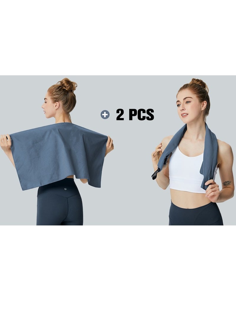 LIMOS 2 Pack Quick Drying Gym Towel 40x80CM Soft Microfiber Lightweight Sport Sweat Towel Perfect Travel Camping Towel Super Absorbent Ultra Compact for Gym Sport Yoga Backpacking Beach Swimming, Navy Blue  - Image 5