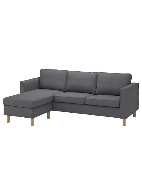 Cover for 3-seat sofa, with chaise longue/Vissle grey