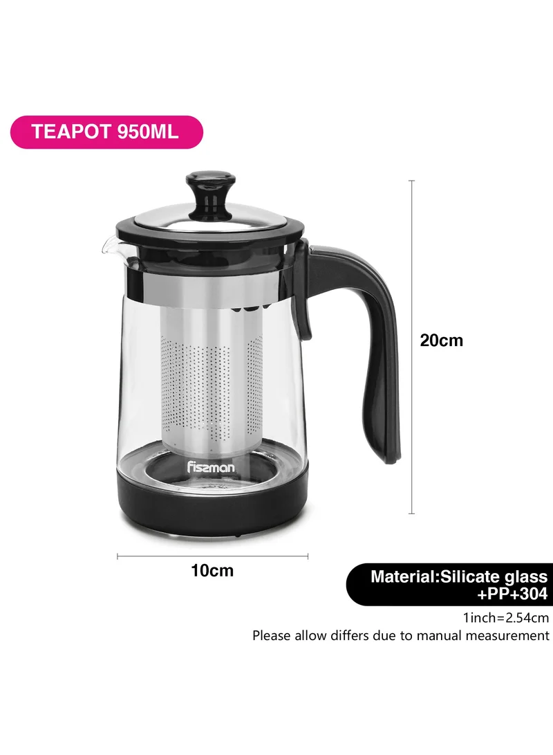 فيسمان Fissman Borosilicate Tea Pot 950ml With Filter