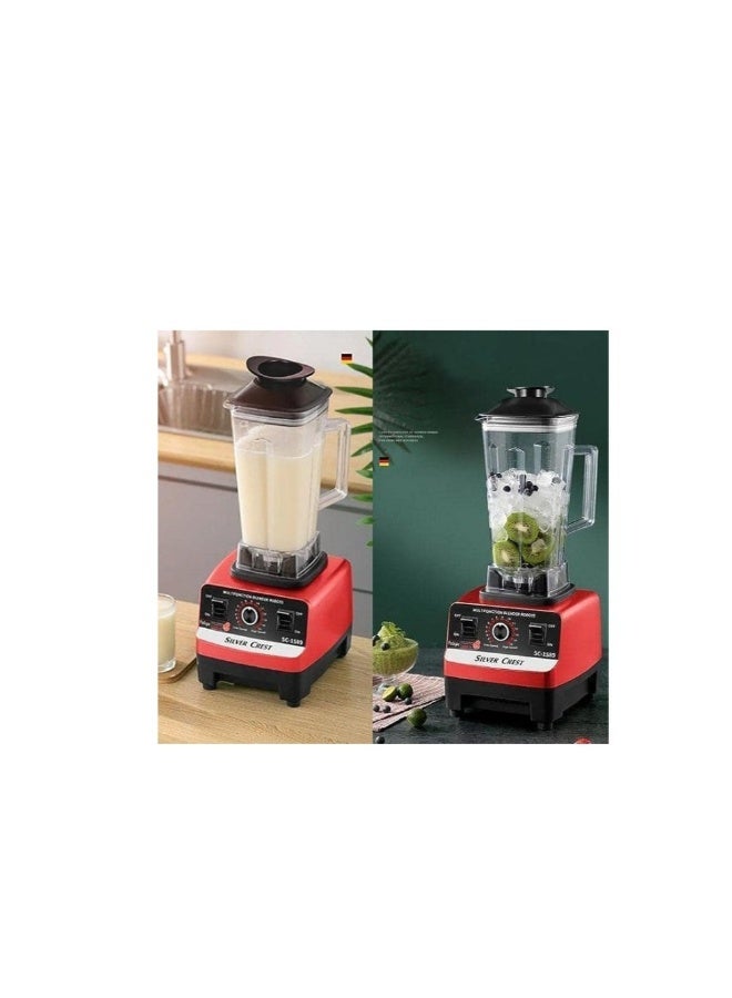 SILVER CREST Heavy Duty Blender 4500 Watts – 2.5L + 1L Jar Professional Blender & Juicer for Home and Commercial Use – Powerful Food Processor for Ice Crushing, Smoothies, Juices, Shakes, and Mixing – High-Speed Countertop Blender with Multiple Speed Settings, Durable Motor, and Stainless Steel Blades – Includes Large & Small Jars for Versatile Kitchen Use - Image 2