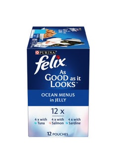 Purina Felix Adult As Good as it Looks Ocean Menus in Jelly Wet Cat Food White 12 x 85grams  - Image 4