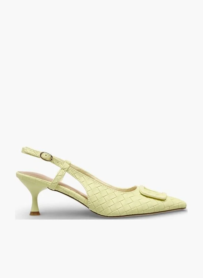 Celeste Women Buckle Closure Kitten Heel Shoes