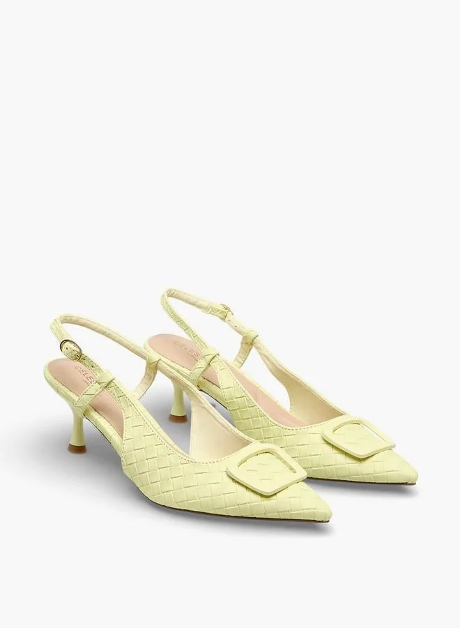 Celeste Women Buckle Closure Kitten Heel Shoes