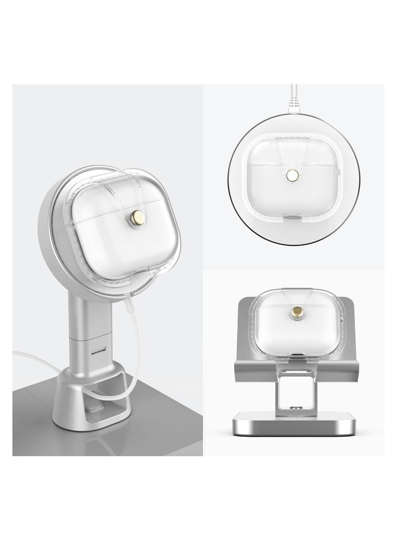 Zikra AirPods 3 Case Cover Soft Protective Cover with Keychain Built-in Magnets for MagSafe Charging Soft TPU Metal Snap Closure Portable Cover with Keychain for AirPods 3rd Generation 2021 - Image 3