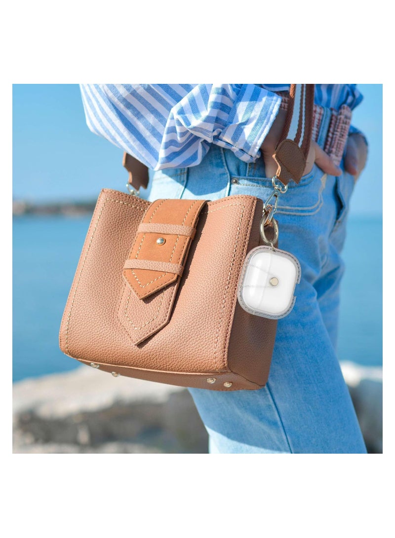 Zikra AirPods 3 Case Cover Soft Protective Cover with Keychain Built-in Magnets for MagSafe Charging Soft TPU Metal Snap Closure Portable Cover with Keychain for AirPods 3rd Generation 2021 - Image 2