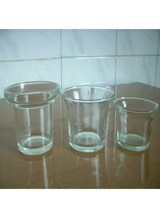 Direct 105 Round Square Dot Baking Lotus Candle Glass Heat-resistant Candle Glass-Color:White-Capacity:51-100ML  - Image 1