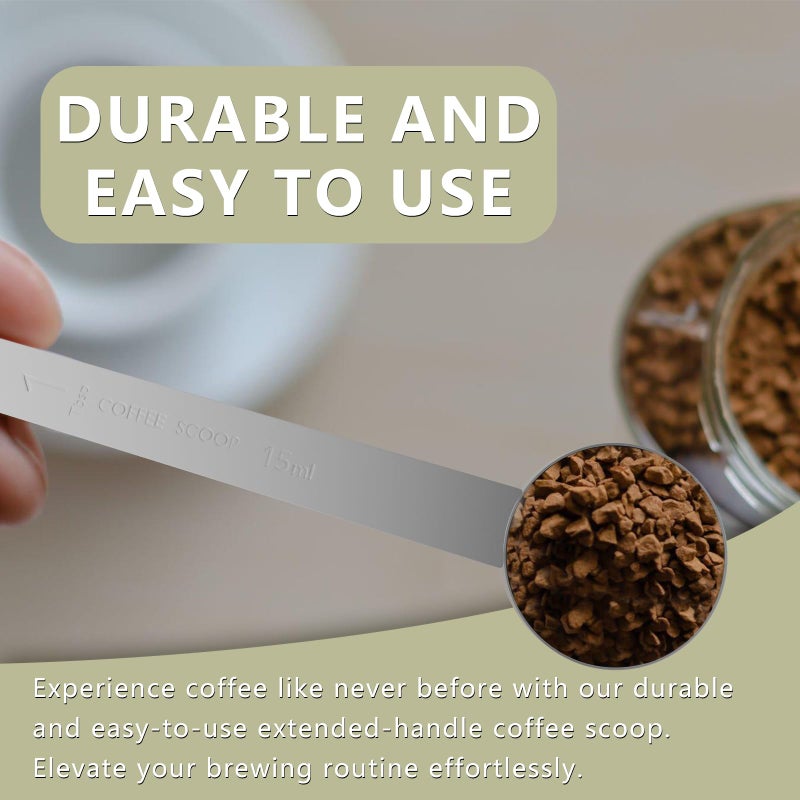 LEIFENY 2PCS 1 Tablespoon Coffee Scoop, 9" Long Handle Measuring Spoon, One tbsp (15 ml) Stainless Steel Scooper - Image 4