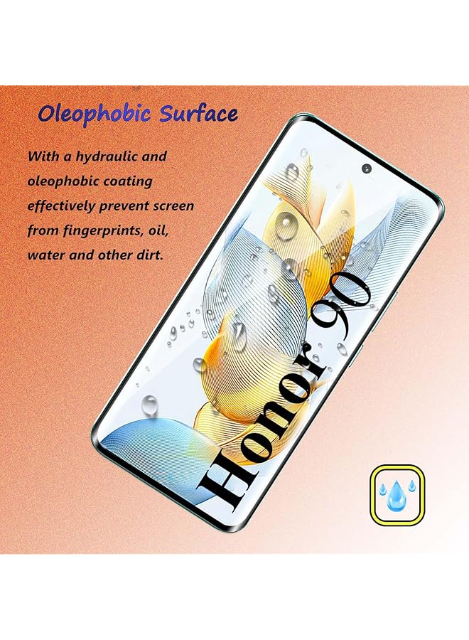 erorex 2+2 Pack Tempered Glass Screen Protector Compatible With Honor 90 And Camera No Bubbles 9H Hardness Anti Scratch 3D Curved Hd Screen Protector For Honor 90 - Image 5