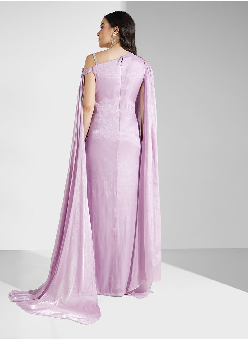 Namshi x - One Shoulder Dress With Exaggerated Trail - Image 1