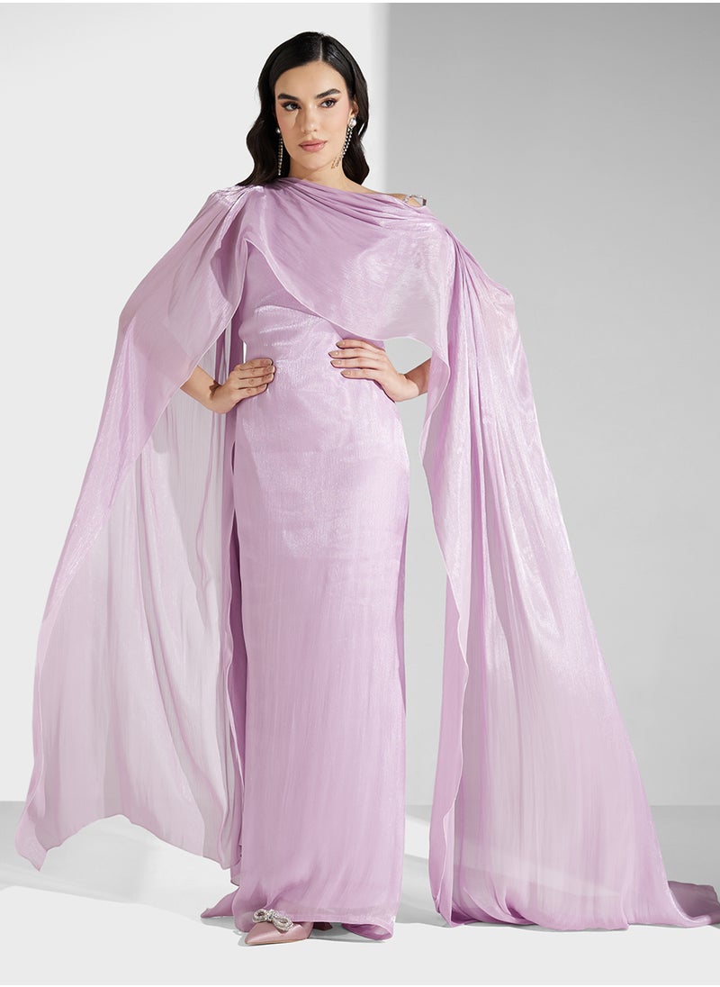 Namshi x - One Shoulder Dress With Exaggerated Trail - Image 1