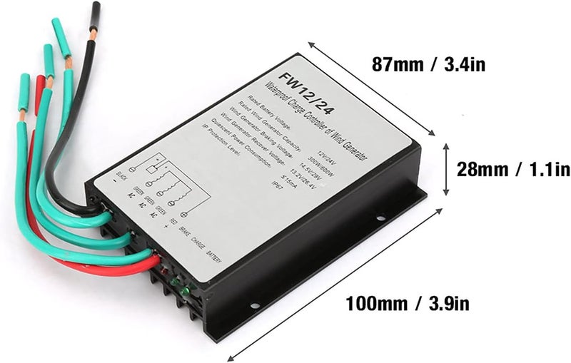مستودعات متعددة النقاط على مستوى البلاد وحدة تحكم توربينات الرياح، FW12/24 300W/600W بتصنيف IP67، 3.9 × 3.4 × 1.1 بوصة جودة محسنة للاستخدام اليومي تصميم يطيل العمر كل منطقة جودة عالمية موثوقة - Image 4