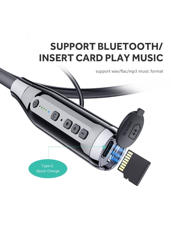 ORdEo ORdO Wireless Bluetooth Neckband Headphones OR-BL08 – 120H Playtime, Magnetic Earbuds, Bluetooth & TF Card Support, Type-C Quick Charge, Ergonomic Secure Fit - Image 3