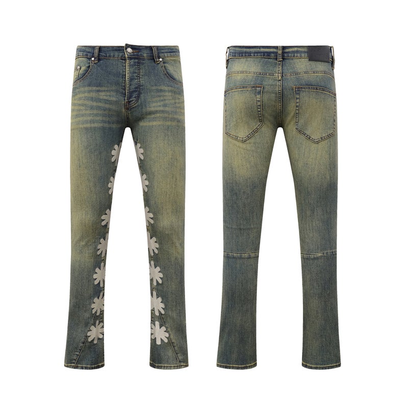 High-Quality Trendy Simple Fashion Jeans With Embroidery Patches, Unisex Style, Men'S Fashion Jeans Trend - Image 4
