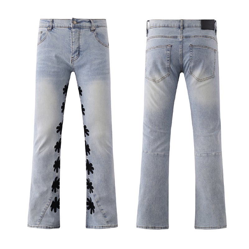High-Quality Trendy Simple Fashion Jeans With Embroidery Patches, Unisex Style, Men'S Fashion Jeans Trend - Image 5