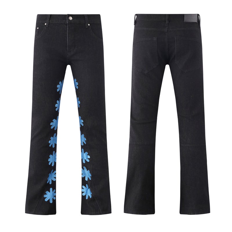High-Quality Trendy Simple Fashion Jeans With Embroidery Patches, Unisex Style, Men'S Fashion Jeans Trend - Image 1