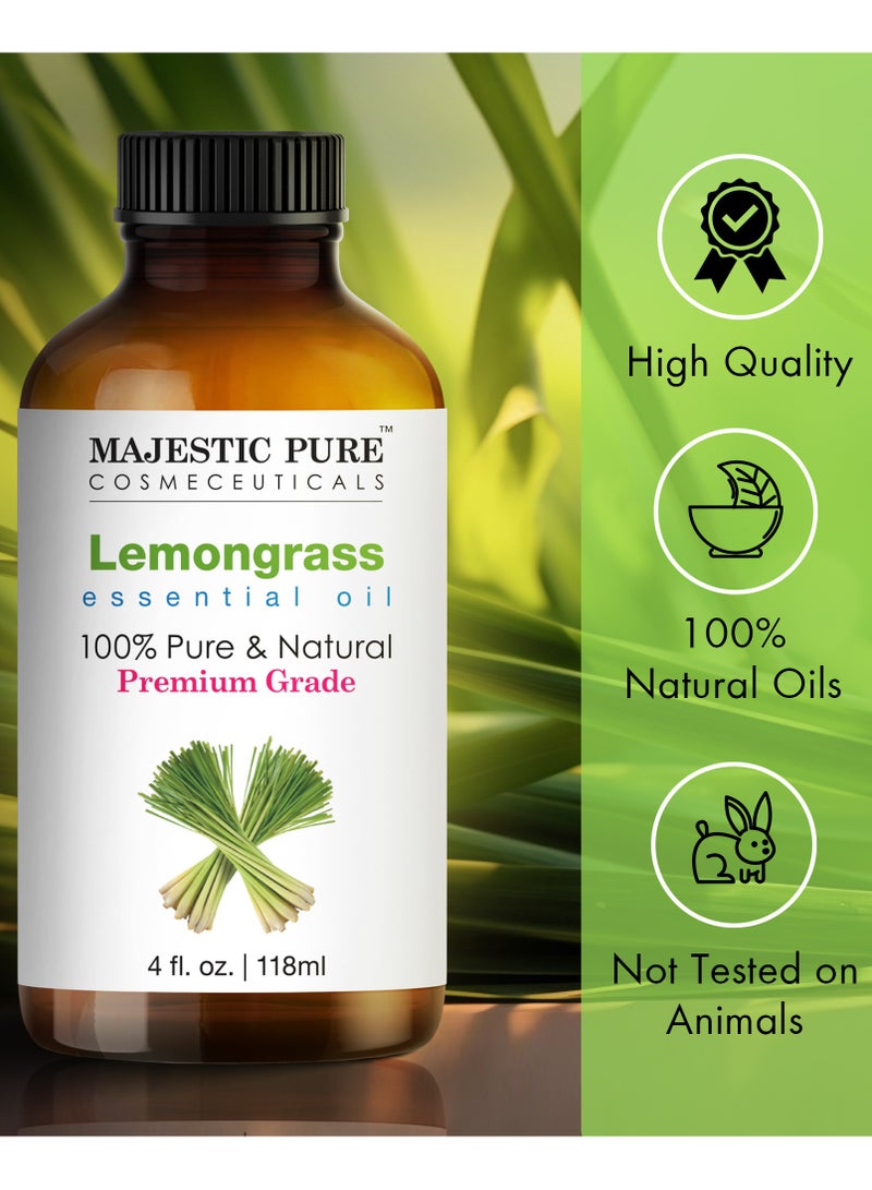 Majestic Pure Lemongrass Essential Oil - 118 ml | 100% Pure and Natural | Premium Grade Essential Oils for Aromatherapy, Diffusers, Skin, Massage and Humidifiers | - Image 3