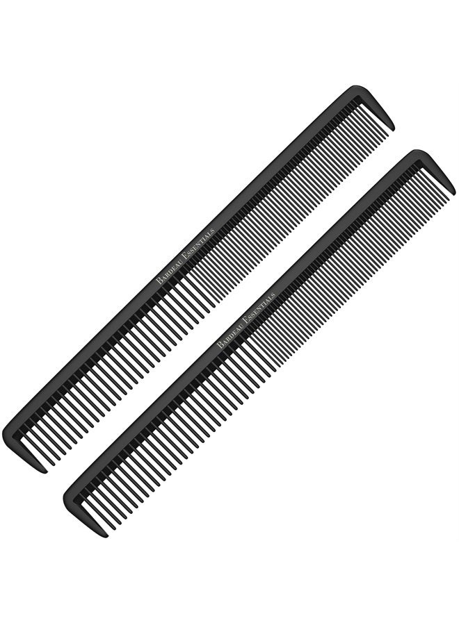 Bardeau Essentials Hair Cutting Comb (2 Pack) - Professional 8.75” Black Carbon Fiber Anti Static Chemical And Heat Resistant Hair Combs For All Hair Types For Men And Women - By Bardeau Essentials - Image 1