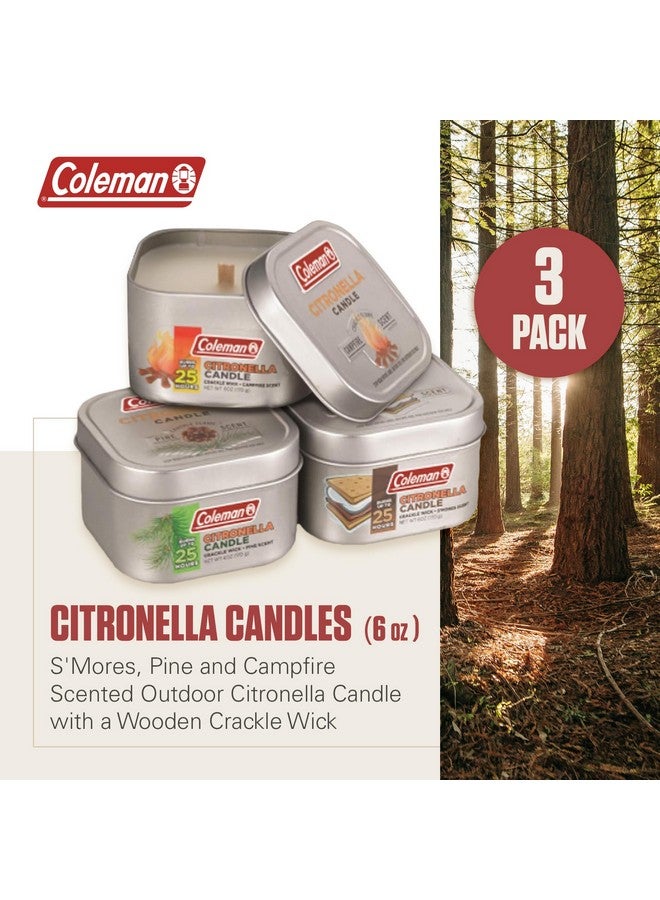 Coleman Scented Tin Citronella Candle - 3 Pack, S'Mores, Pine and Campfire - Image 2