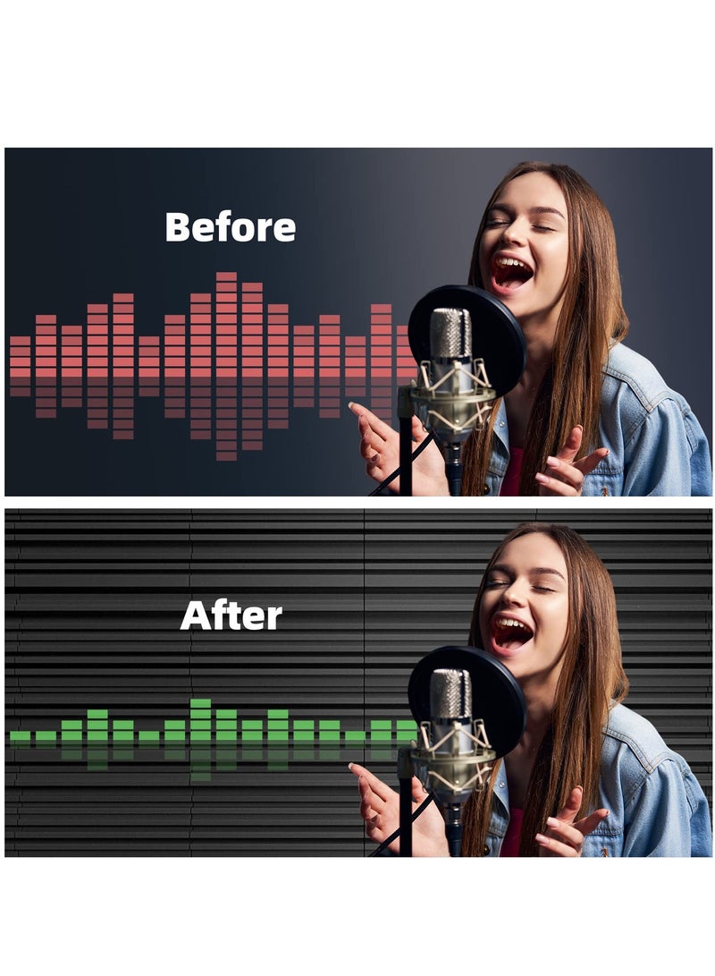SYOSI Self-Adhesive Sound Proof Foam Panels, Acoustic Foam, High Resilience Sound Proofing Padding for Wall, Sound Absorbing Panels Suitable for Home, Studio, Black (12 Pack) (12 X 12 X 2 inches) - Image 4