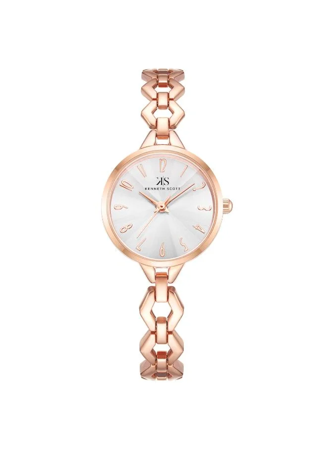 KENNETH SCOTT Kenneth Scott K23508-RBKS Women's Analog Display Watch & Stainless steel Strap Rose Gold