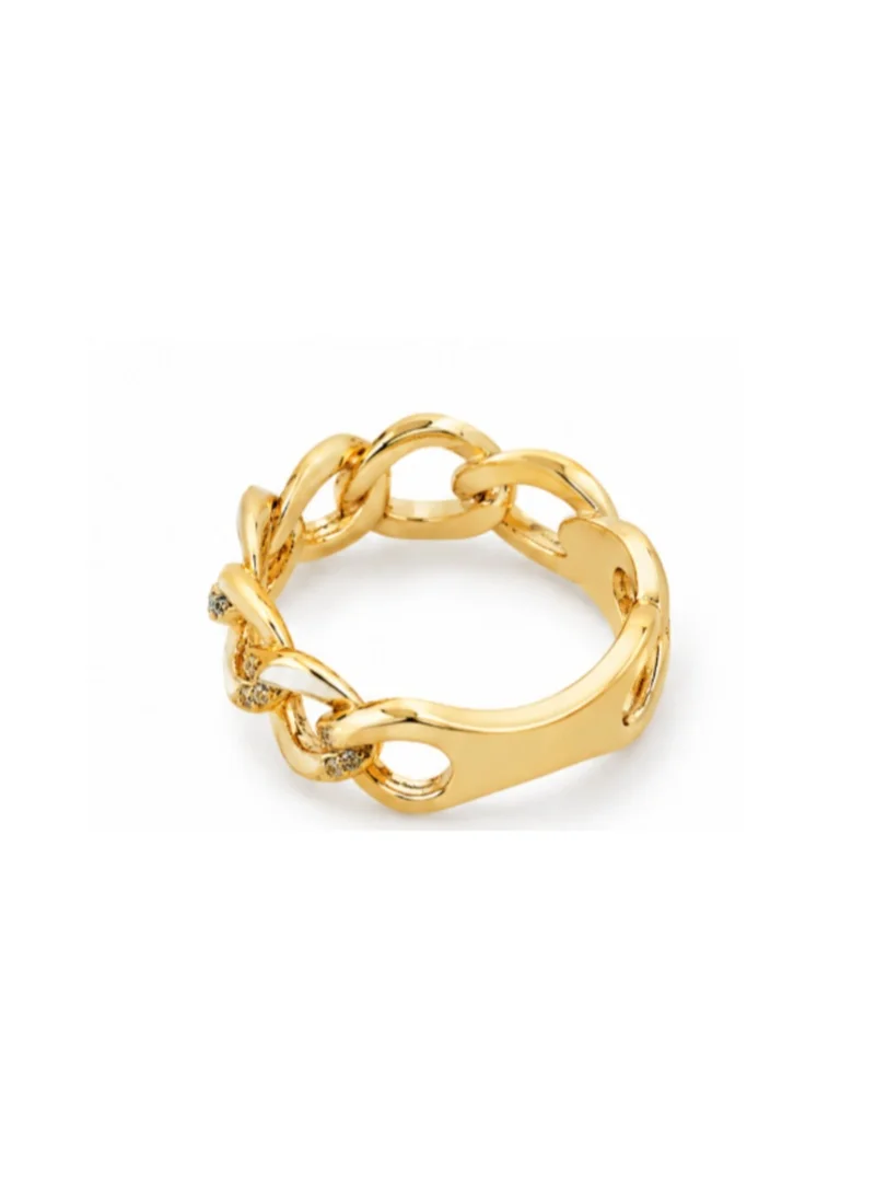 ايمي دبي Chain white ring w/stones. Size 7