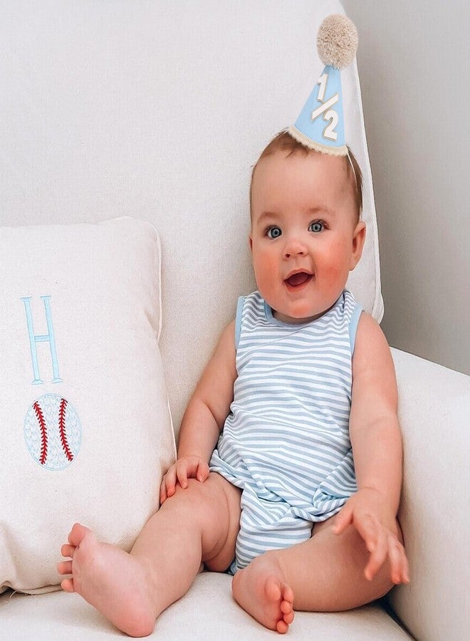 Jissoo Blue 1/2 Birthday Hat - Rustic Six Months Birthday Decorations,Half Way To One Party Hat Photo Props,Little One Half Cake Smash Decorations,1/2 Blue Hat Outfit - Image 4