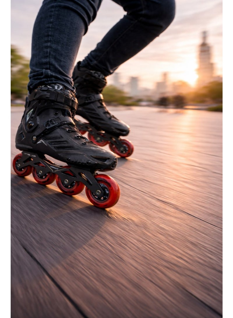 ROSELLE Professional Inline Skates for Adults & Teens – ABEC-7 Bearings, PU Wheels, Aluminium Frame, Hard Shell Support, Triple Buckle Closure, Outdoor Fitness Roller Blades - Image 5