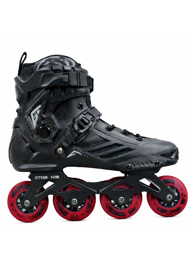 ROSELLE Professional Inline Skates for Adults & Teens – ABEC-7 Bearings, PU Wheels, Aluminium Frame, Hard Shell Support, Triple Buckle Closure, Outdoor Fitness Roller Blades - Image 1