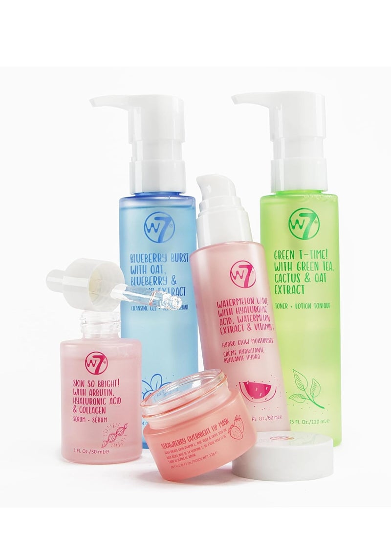 W7 - W7 Self-Care Skincare Set - 5 Step Daily Routine - Moisturizer, Serum, Toner, Cleanser & Lip Mask - Full Size Skin Care Kit for Natural, Beautiful Skin - Image 1