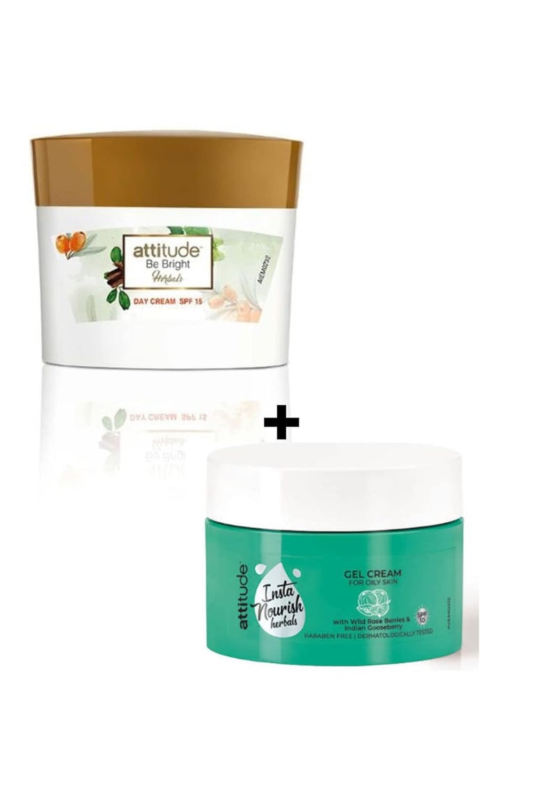 Amway Attitude Insta Nourish Herbals Gel Cream For Oil skin 45gm Herbal Day cream 50gm combo - Image 1