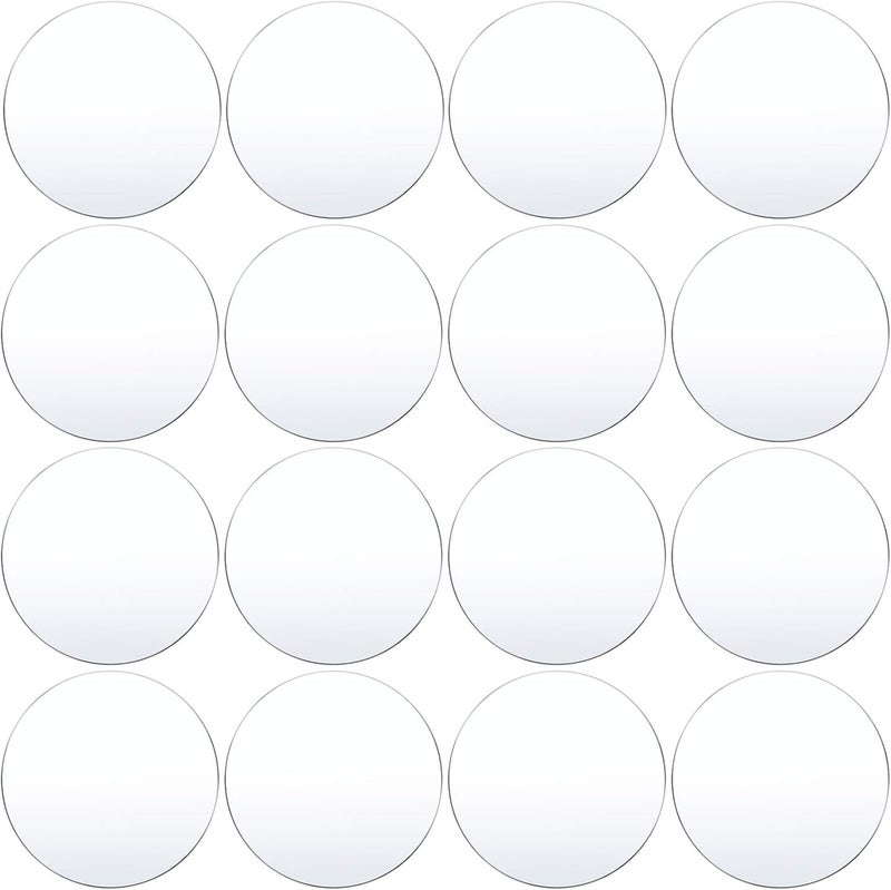 ARS 16 Pieces Clear Acrylic Sheet 0.08 Inch Thick Acrylic Plastic Disc Transparent Round Acrylic Panel Circle Acrylic Sheets Sign for Picture Frame Painting DIY Crafts (5 cm) - Image 1