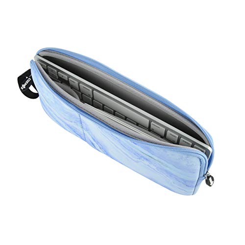 CM Neoprene Carrying Case Bag Protection Pouch Compatible with Magic Keyboard & Mouse, Trackpad (Blue Marble Pattern) - Image 2