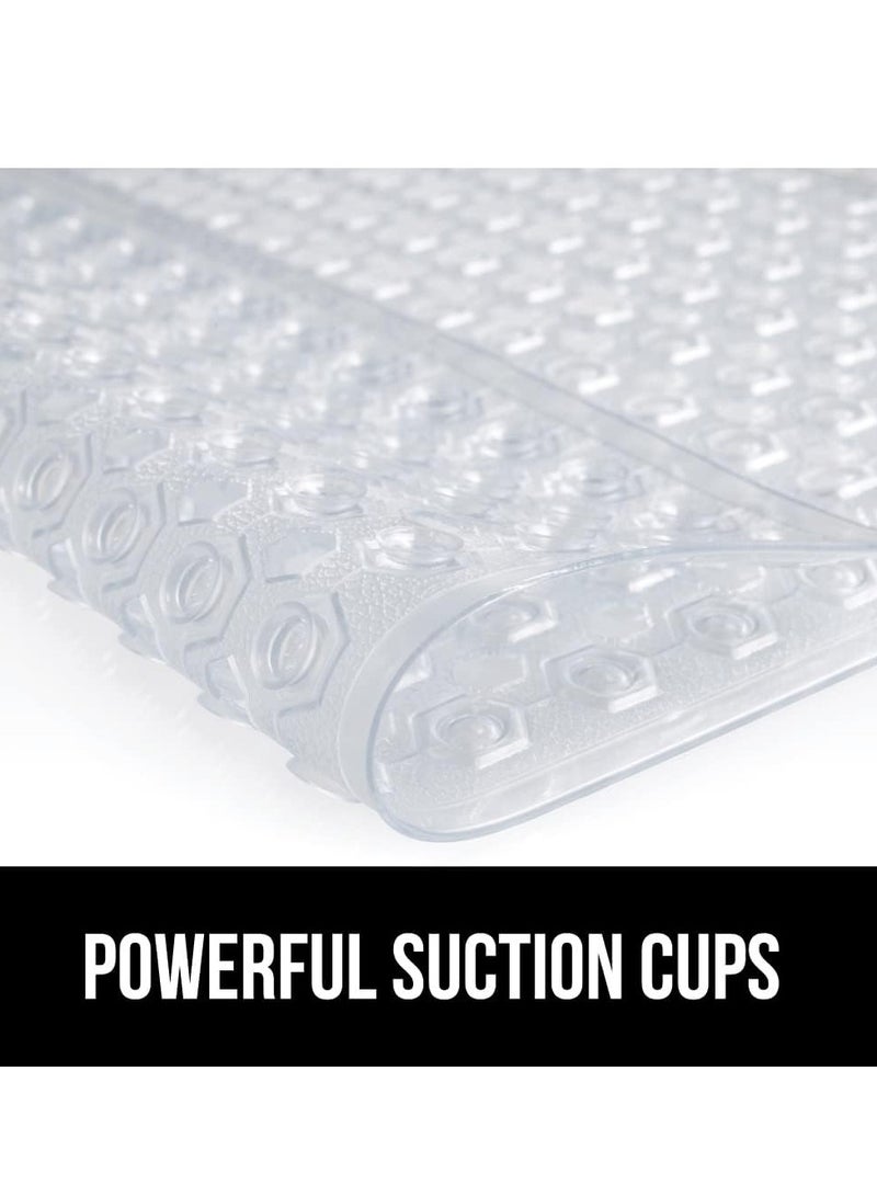 Bath Tub Shower Mat, 88x40cm Washable Bathtub Floor Mats, Suction Cups and Drain Holes to Keep Tubs Clean, Clear - Image 3