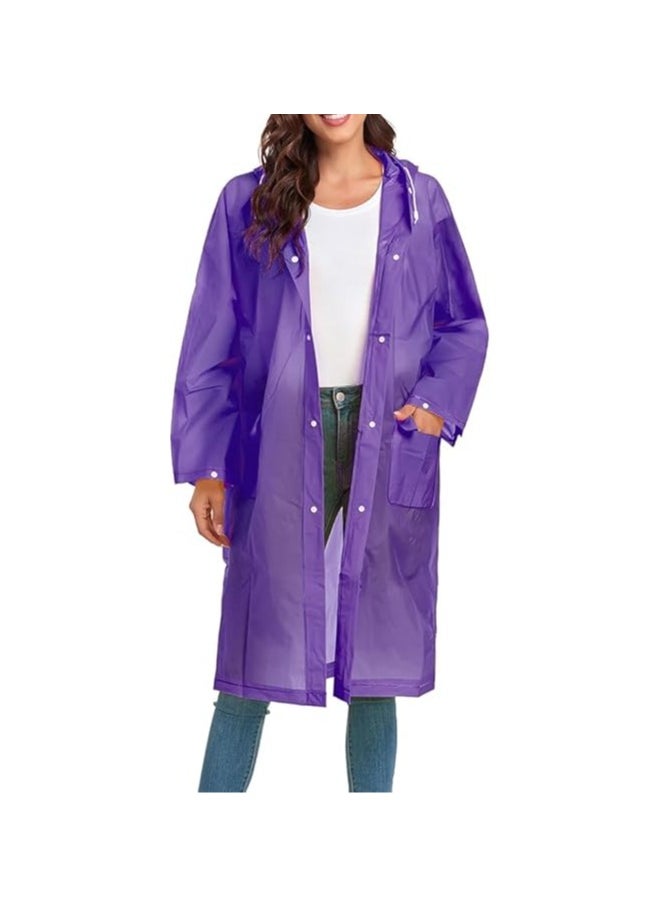 QSHOP QSHOP® Rain Ponchos Reusable Lightweight Waterproof EVA Rain Poncho for Adults Men Women  - Image 1