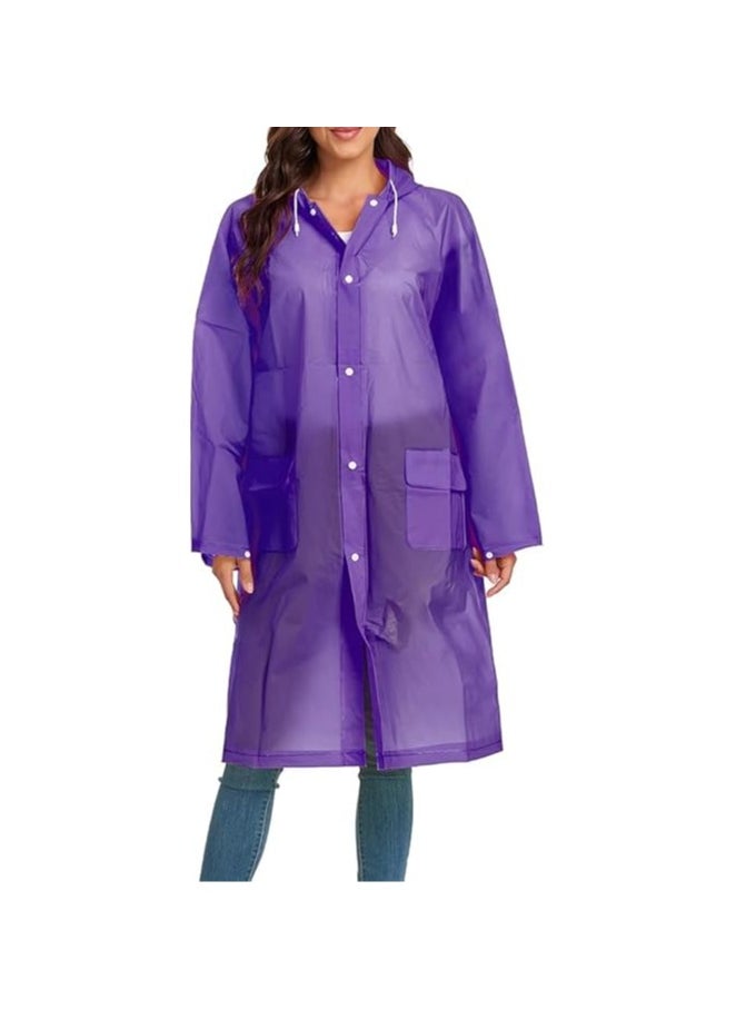 QSHOP QSHOP® Rain Ponchos Reusable Lightweight Waterproof EVA Rain Poncho for Adults Men Women  - Image 2