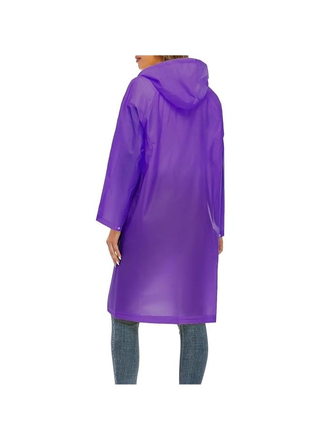 QSHOP QSHOP® Rain Ponchos Reusable Lightweight Waterproof EVA Rain Poncho for Adults Men Women  - Image 3