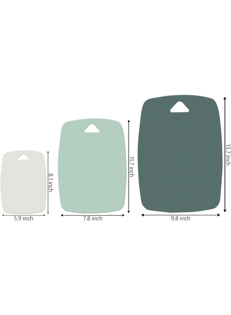 Arabest Kitchen Plastic Cutting Boards Set of 3, Professional Multicolor Cutting Board Set, Dishwasher Safe Cutting Boards for Fruit and Meat Kitchen, Green  - Image 2