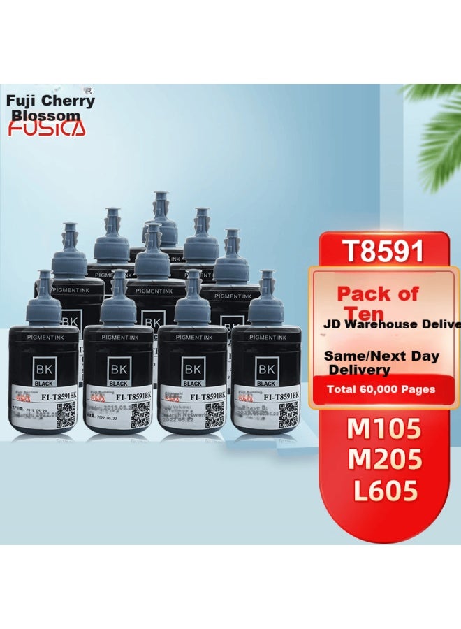 Fusica M105 Black Pigment Ink 10-pack T859 Ink Cartridges Compatible With Epson M105/m205/l605/l655/l1455 Printers - Image 3