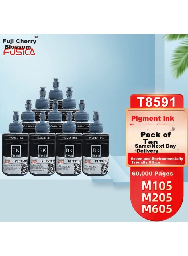 Fusica M105 Black Pigment Ink 10-pack T859 Ink Cartridges Compatible With Epson M105/m205/l605/l655/l1455 Printers - Image 4
