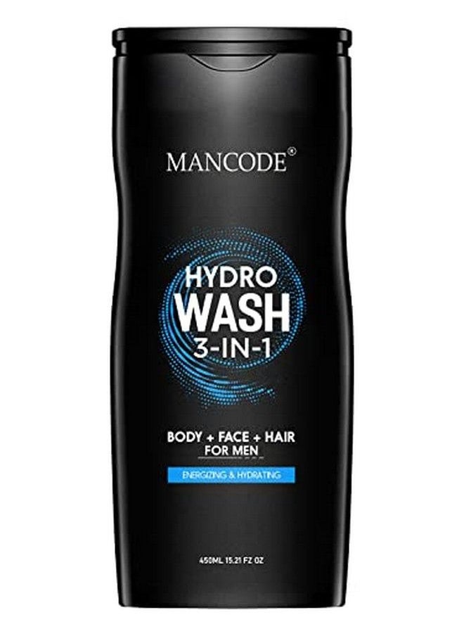MAN CODE - Hydro Body Wash 3 In 1 Body Wash ; Face Wash ; Hair Shampoo ; Energizing & Hydrating Refreshing Deep Cleansing Neem Aloe Vera Vegetable Glycerin 450 Ml Shower Gel For Men (Pack Of 1) - Image 1