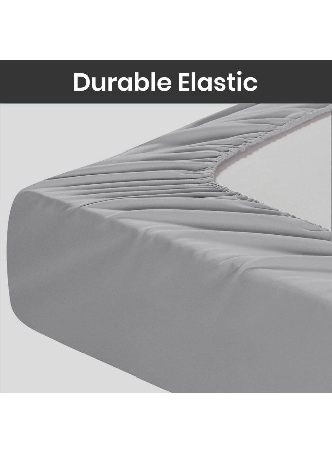 TW Premier Premium Fitted Bed Sheet Set with Oxford Edge Pillowcases | 3-Piece Set | High-Quality 90 GSM Microfiber | 30 cm Deep Pocket - Image 4