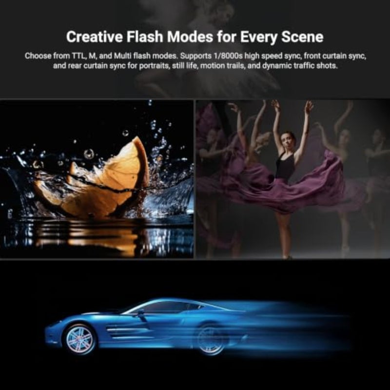 Z2PRO-S 2.4G TTL Round Head Flash Speedlite متوافق مع Sony، لاسلكي متوافق مع Godox، 76Ws 1/8000s HSS، واجهة مستخدم مطورة، مفتاح TTL/M TCM، بطارية 7.2 فولت/3000 مللي أمبير، 600 فلاش طاقة كاملة - Image 5