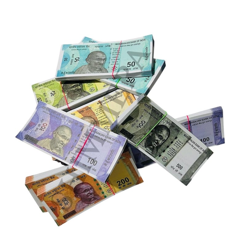 Shimmera Kids Playing Fake Rupees Cash Bundles 100 x 6 Units Set Total 600 Notes for Kids, Educational Toy Money Pack Nakli Note Set All New 10 | 20 | 50 | 100 | 200 | 500 Artificial Playing Currency - Image 3