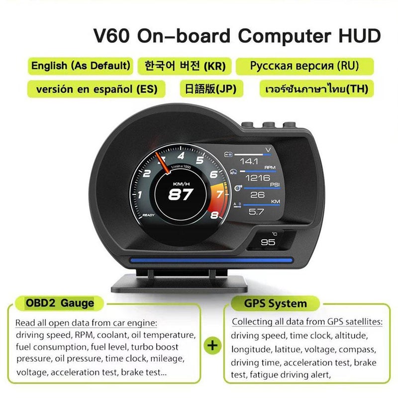 HUD Head-Up Display, OBD LCD Instrument Cluster, On-board Computer Monitoring, High-Definition Turbo Specs A501 - Image 3
