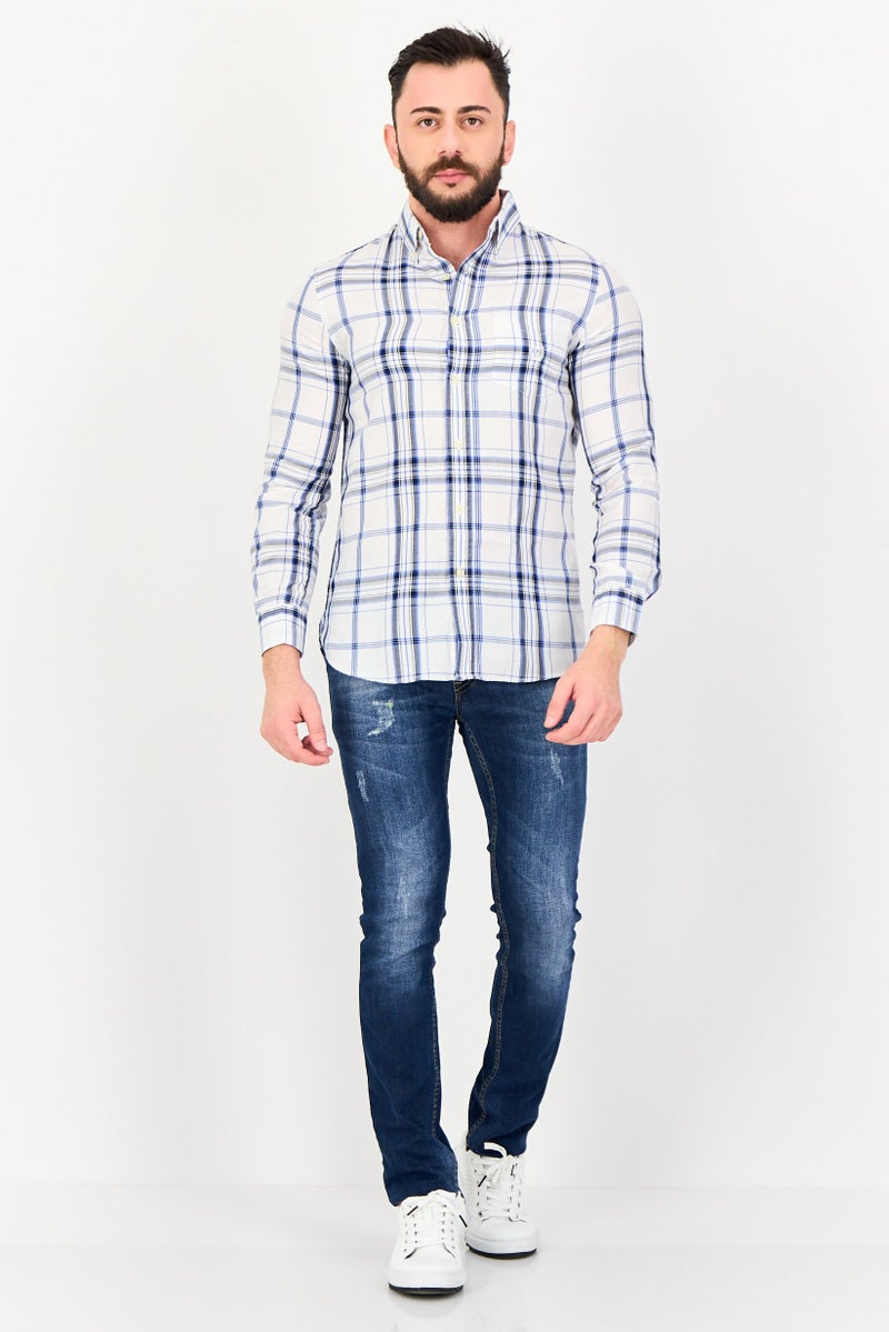 Chaps Men Regular Fit Plaid Long Sleeve Casual Shirt, Multicolor - Image 4