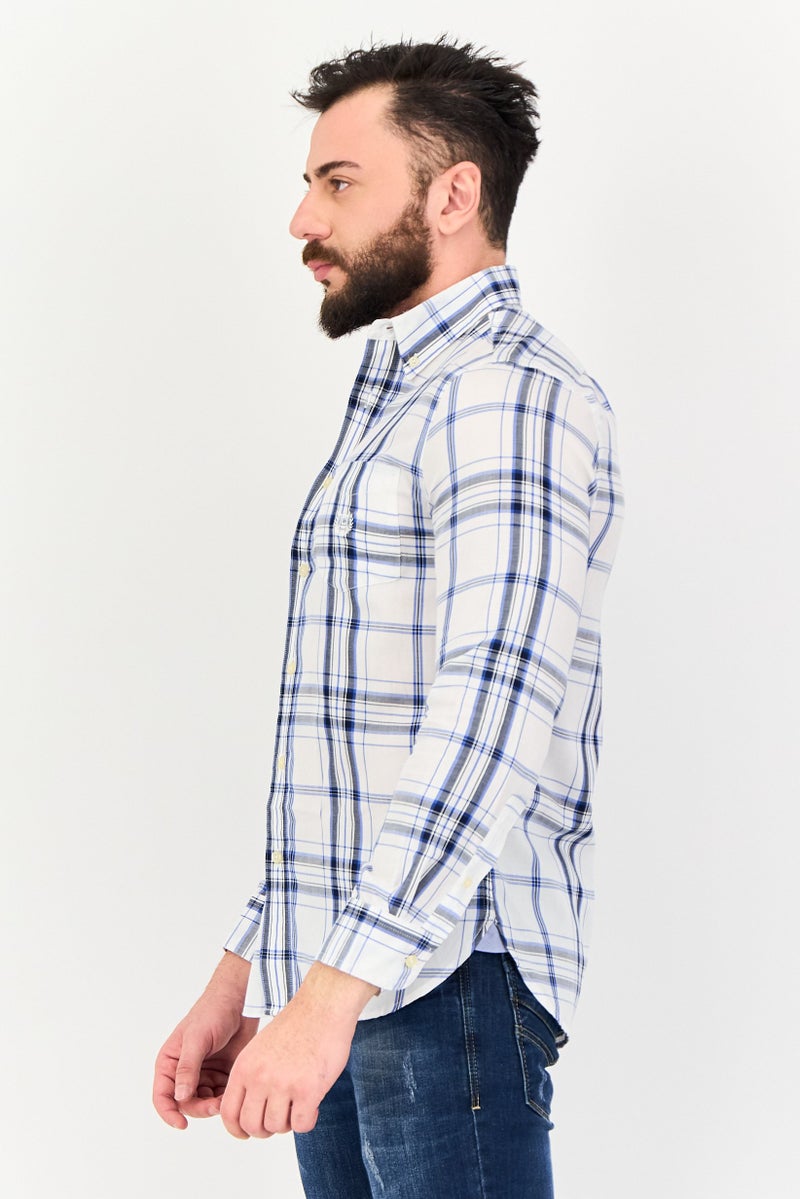 Chaps Men Regular Fit Plaid Long Sleeve Casual Shirt, Multicolor - Image 2