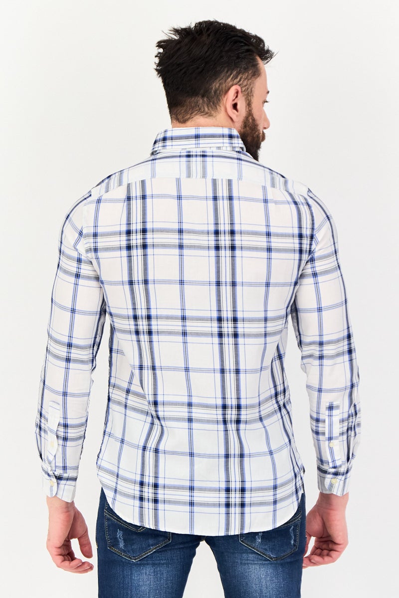 Chaps Men Regular Fit Plaid Long Sleeve Casual Shirt, Multicolor - Image 3