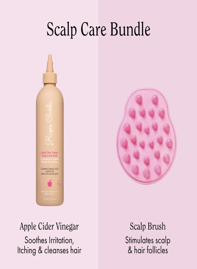 Rizos Curls Apple Cider Vinegar Scalp and Hair Rinse & Scalp Massage Brush Bundle - Image 2