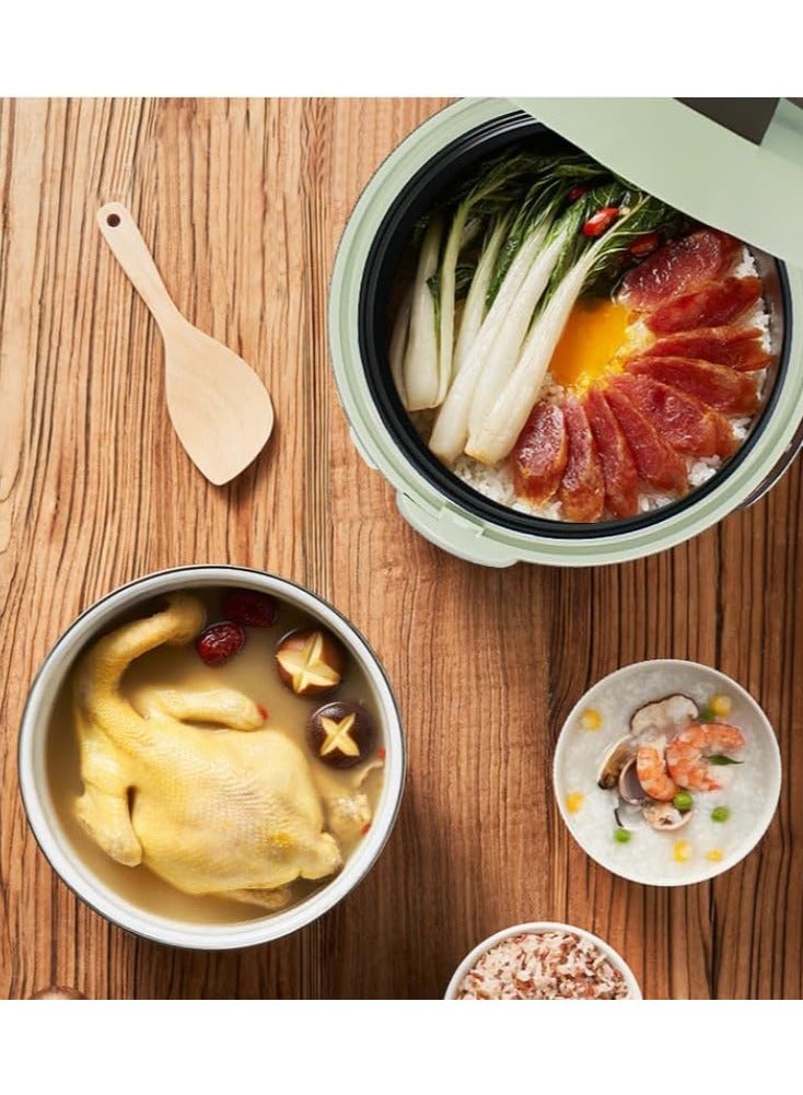 SYXUMLKLS طباخ أرز وسخان مع وعاء داخلي غير لاصق، 1.8 لتر، سهل الاستخدام، صانع أرز لزج - Image 2